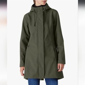 Women's Lightweight Waterproof Fleece Lined Hooded Softshell Rain Jacket NWT S